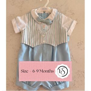 Good Lad of Philadelphia Bow Tie & Vest-Style Romper, 6–9 Months